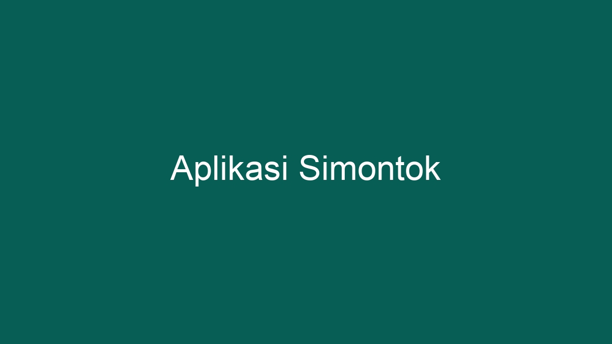 Aplikasi Simontok - PONTA